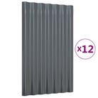 vidaXL Roof Panels 12 pcs Galvanized Steel Anthracite 23.6"x14.2"