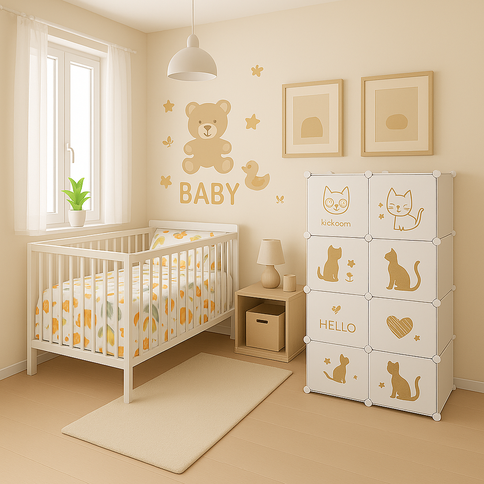 Modern beige children's room