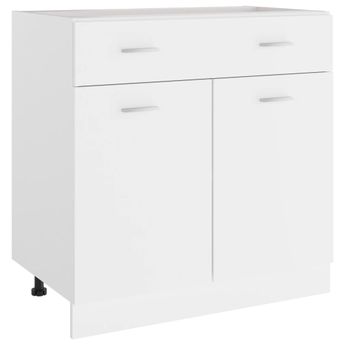 vidaXL Drawer Bottom Cabinet Lyon White 31.5"x18.1"x32.1" Engineered Wood