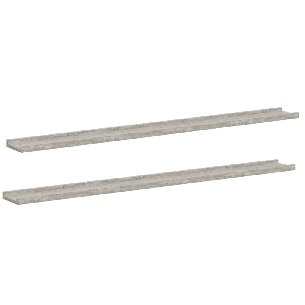 vidaXL Wall Shelves 2 pcs Concrete Gray 45.3"x3.5"x1.2"