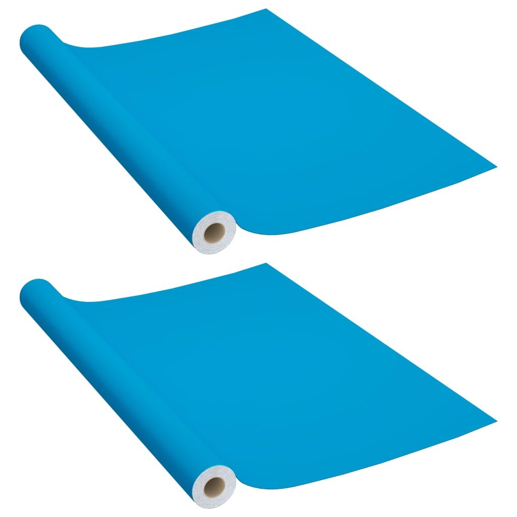 vidaXL Self-adhesive Furniture Films 2 pcs Azure 500x90 cm PVC
