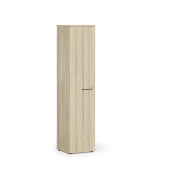 Úzká kancelářská skříň PRIMO WOOD, 400 x 420 x 1781 mm, dub přírodní
