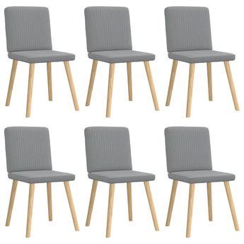 vidaXL Dining Chairs 6 pcs Light Gray Fabric