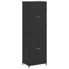 vidaXL Garden Storage Cabinet Black 23.2"x15.7"x70.9" Poly Rattan