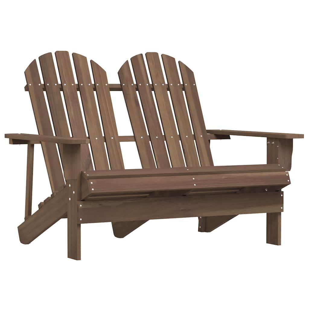 vidaXL 2-Seater Patio Adirondack Chair Solid Wood Fir Brown