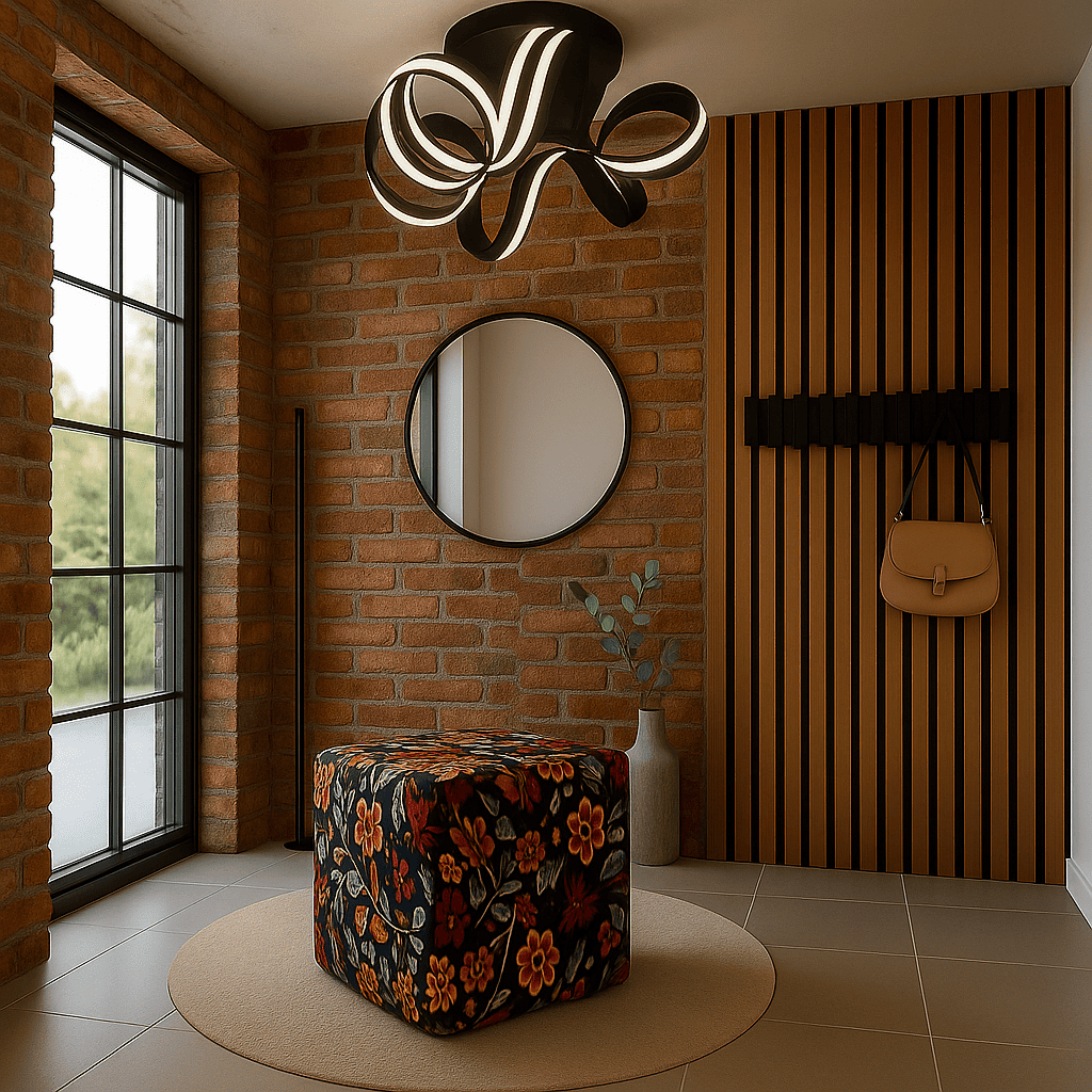 Industrial hall in brown tones