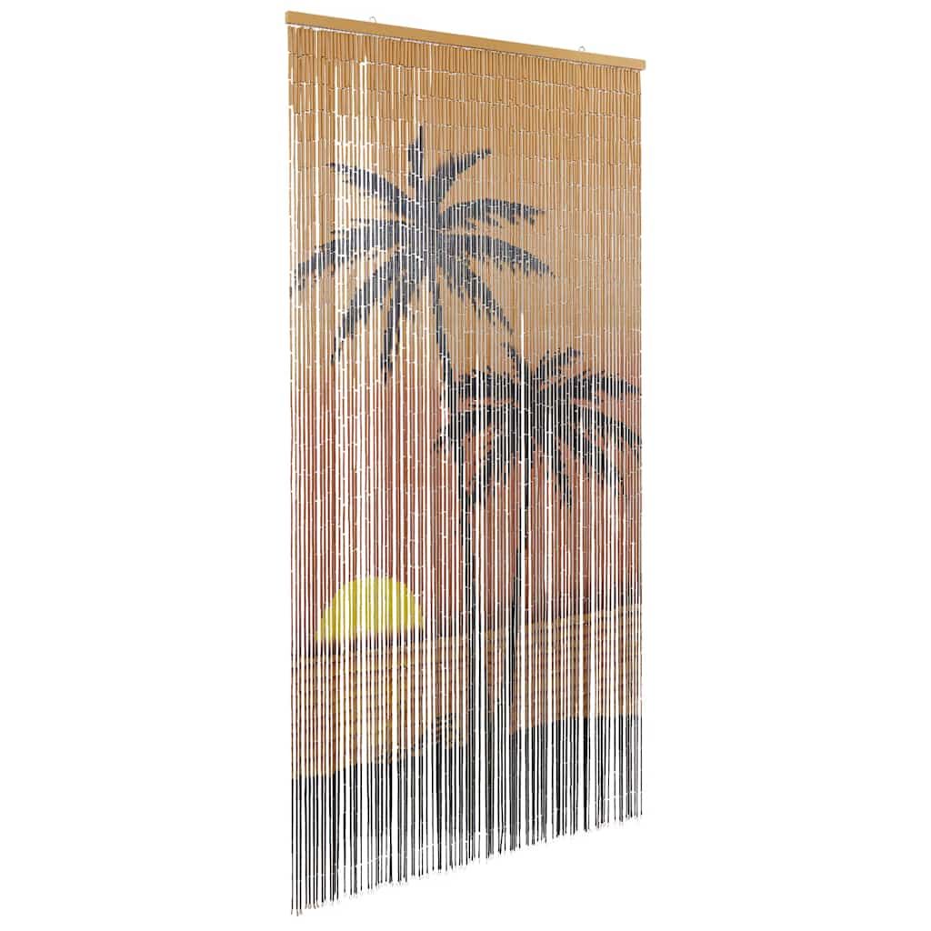 vidaXL Insect Door Curtain Palm Tree Print 39.4"x78.7" Bamboo