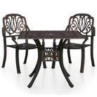 vidaXL 3 Piece Bistro Set Cast Aluminum Bronze