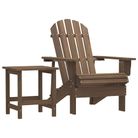 vidaXL Patio Adirondack Chair with Table Solid Fir Wood Brown