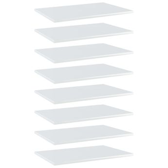 vidaXL Bookshelf Boards 8 pcs High Gloss White 60x40x1.5 cm Engineered Wood