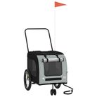 vidaXL Pet Bike Trailer Black and Grey Oxford Fabric and Iron