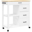 vidaXL Kitchen Trolley MONZA 33.1"x15.7"x34.8" Solid Wood Pine