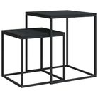 vidaXL Coffee Table Set 2 pcs Engineered Wood and Metal