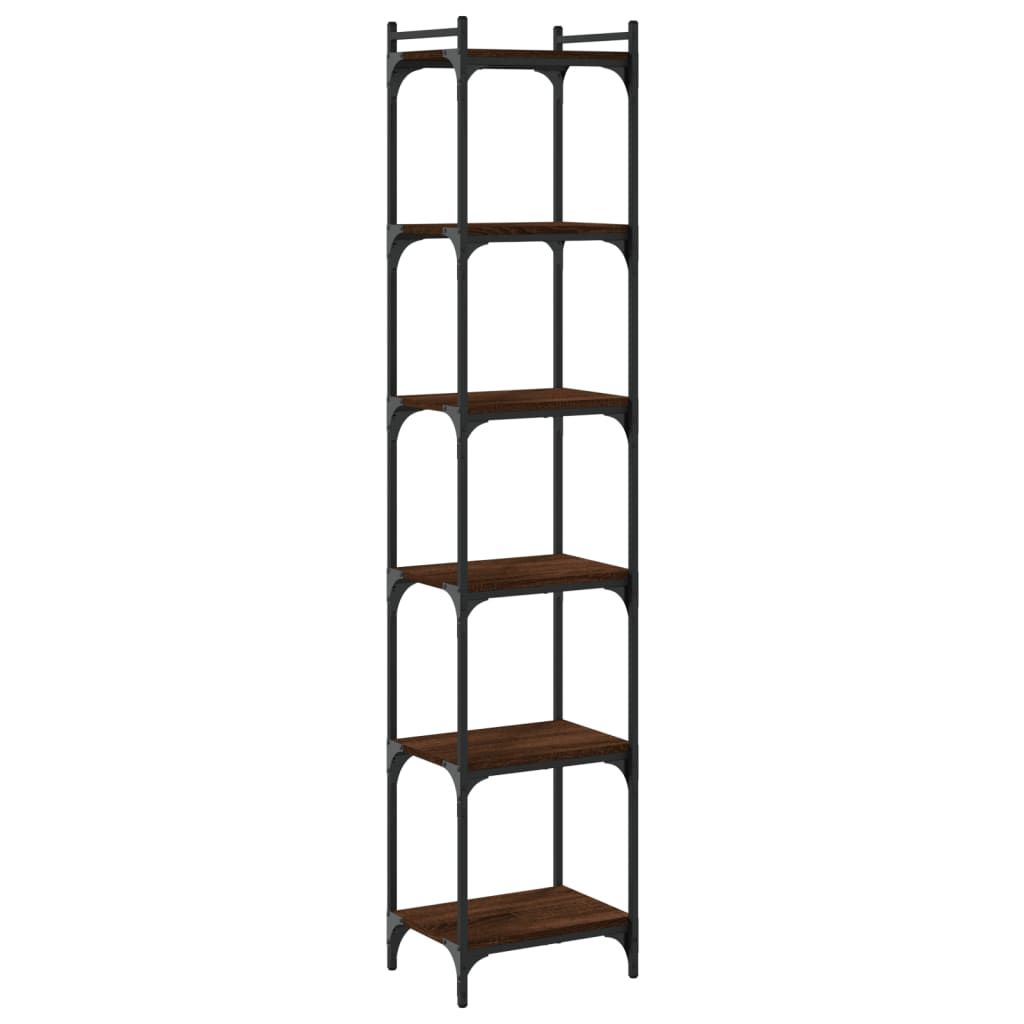vidaXL Bookcase 6-Tier Brown Oak 40x30x188 cm Engineered Wood