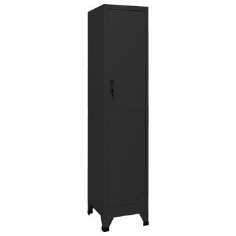 vidaXL Locker Cabinet Black 15"x17.7"x70.9" Steel