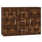 vidaXL Sideboard Smoked Oak 35.8x11.6x25.6" Engineered Wood