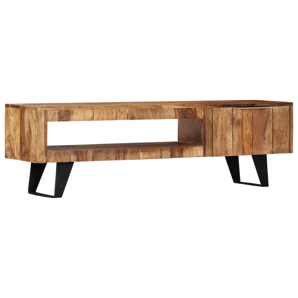 vidaXL TV Stand 55.1"x11.8"x15.7" Solid Wood Acacia
