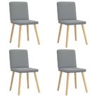 vidaXL Dining Chairs 4 pcs Light Gray Fabric