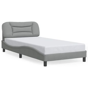 vidaXL Bed Frame without Mattress "Hvar" Light Gray 39.4"x74.8" Fabric