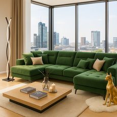 Green elegance in the living room