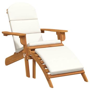 vidaXL Adirondack Patio Chair with Footrest Solid Wood Acacia