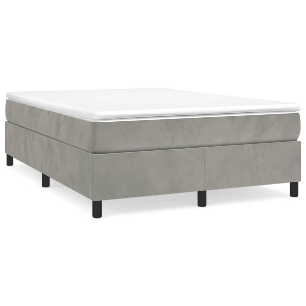 vidaXL Box Spring Bed Frame Light Grey Queen Velvet (US Only)