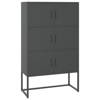 vidaXL Highboard Anthracite 31.5"x13.8"x53.1" Steel