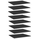 vidaXL Bookshelf Boards 8 pcs High Gloss Black 60x50x1.5 cm Engineered Wood