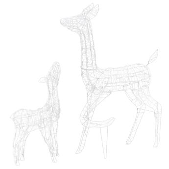 vidaXL Acrylic Reindeer Family Christmas Decoration 160 LED Cold White
