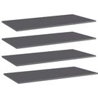 vidaXL Bookshelf Boards 4 pcs High Gloss Grey 100x50x1.5 cm Engineered Wood