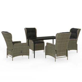 vidaXL 5 Piece Patio Dining Set Brown