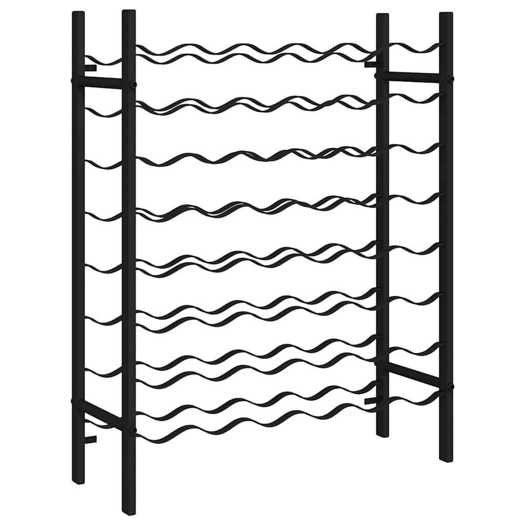 vidaXL Wine Rack for 48 Bottles Black Metal