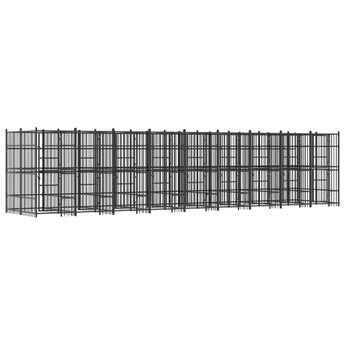 vidaXL Outdoor Dog Kennel Steel 178.6 ftÂ²