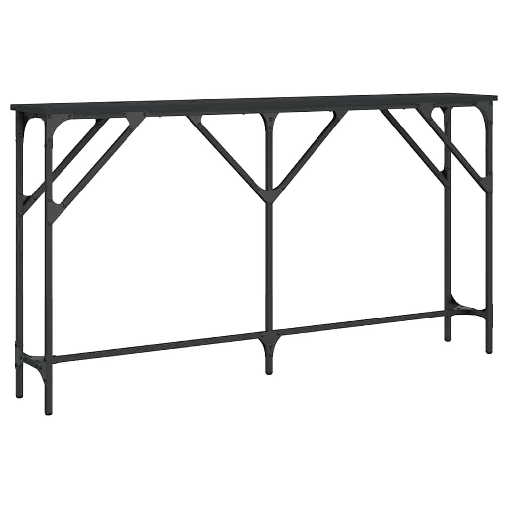 vidaXL Console Table Black 55.1"x9.1"x29.5" Engineered Wood