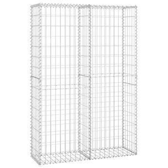 vidaXL Gabion Basket with Lids Galvanized Wire 59.1"x39.4"x11.8"