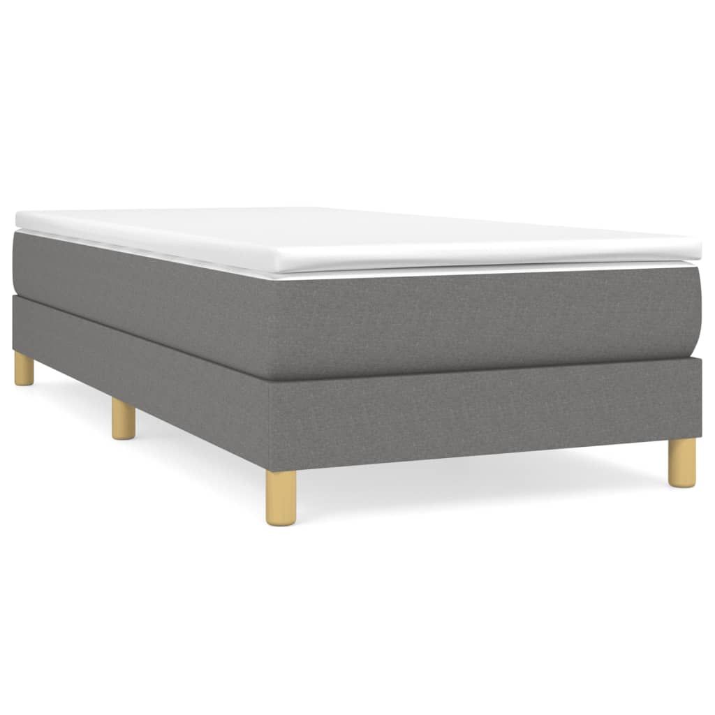 vidaXL Box Spring Bed Frame Dark Gray Twin XL Fabric (US Only)