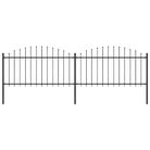 vidaXL Garden Fence with Spear Top Steel 359x150 cm Black