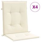vidaXL Garden Lowback Chair Cushions 4 pcs Cream 100x50x2 cm Oxford Fabric