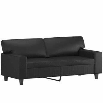 vidaXL 2-Seater Sofa Black 55.1" Faux Leather