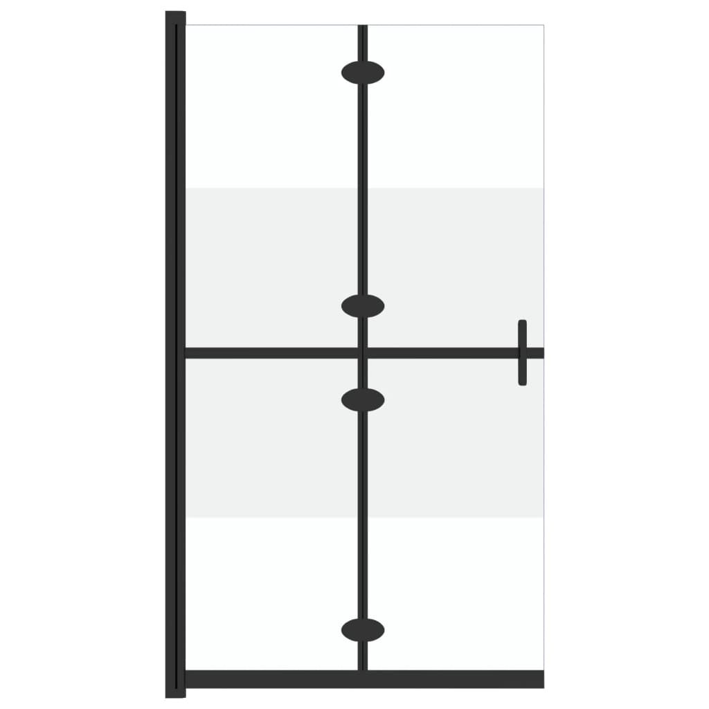 vidaXL Foldable Walk-in Shower Wall Half Frosted ESG Glass 43.3"x74.8"