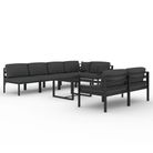 vidaXL 8 Piece Patio Lounge Set with Cushions Aluminum Anthracite