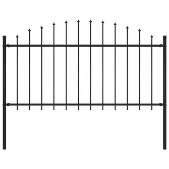 vidaXL Garden Fence Woerden with Spear Top Steel 170x150 cm Black