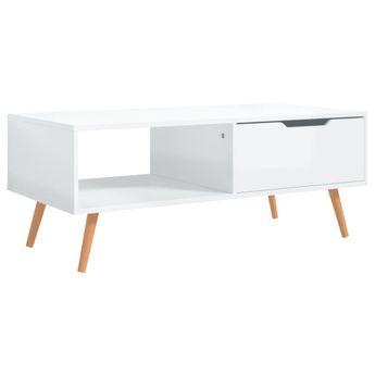 vidaXL Coffee Table High Gloss White 39.4"x19.5"x16.9" Engineered Wood