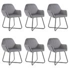 vidaXL Dining Chairs 6 pcs Gray Velvet
