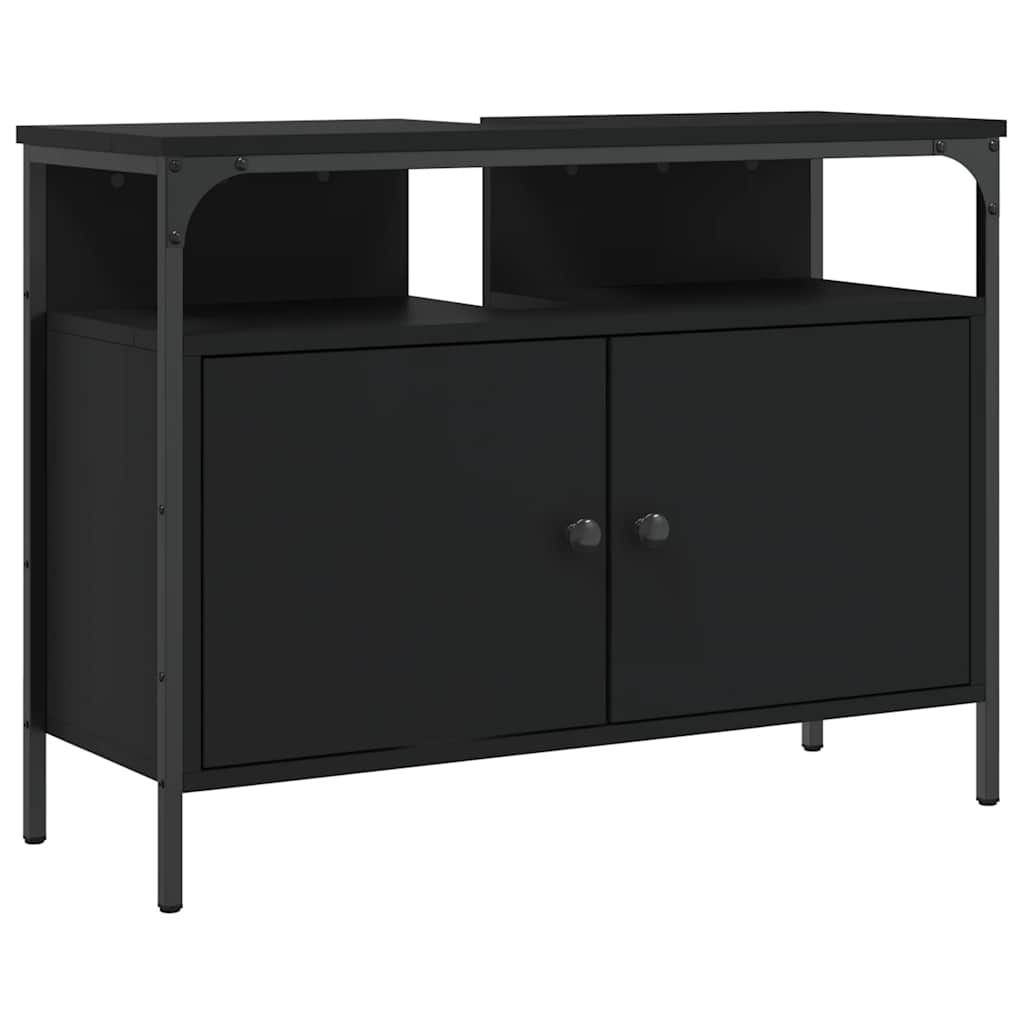 vidaXL Bathroom Sink Cabinet Black 60x30x60 cm Engineered Wood