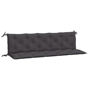 vidaXL Garden Bench Cushions 2pcs Anthracite 70.9"x19.7"x2.8" Oxford Fabric