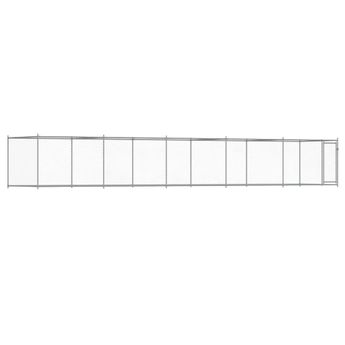 vidaXL Dog Cage with Door Gray 32.8'x6.6'x4.9' Galvanized Steel