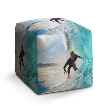 Sablio Taburet Cube Surfař na vlně - 50x50x50 cm