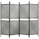 vidaXL 4-Panel Room Divider Poly Rattan Anthracite 240x200 cm