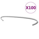 vidaXL Gabion Hooks 100 pcs Galvanized Steel 15.7"